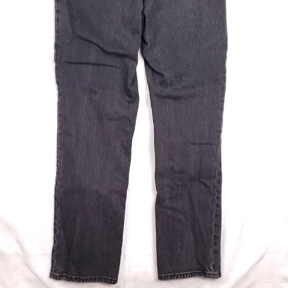 Abercrombie The 90s Straight Ultra High Rise Black Denim Jeans Women 31 Reg 12R - Picture 9 of 10